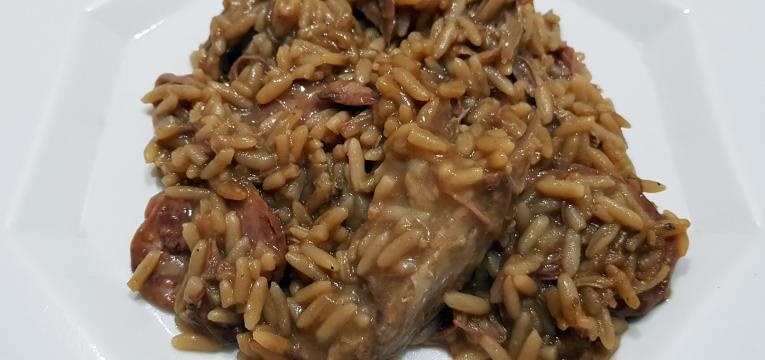 Menu de ano novo Arroz de pato