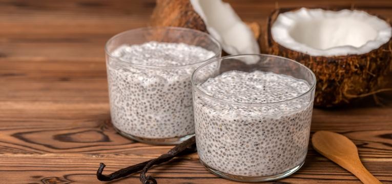 pudim de chia com leite de coco vegetariano