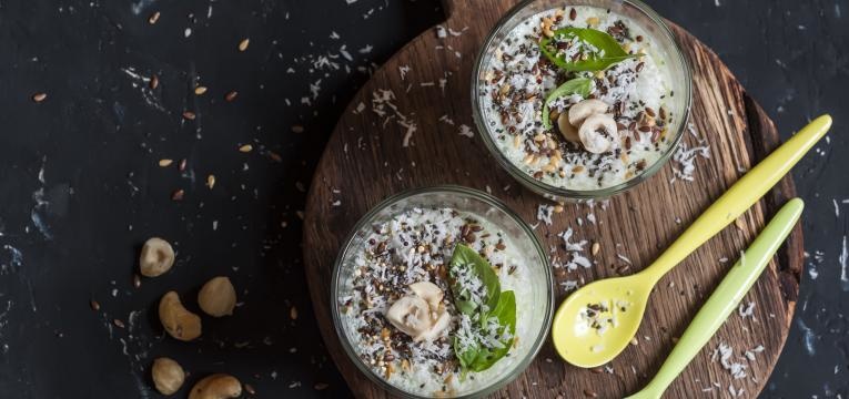 pudim de chia com banana