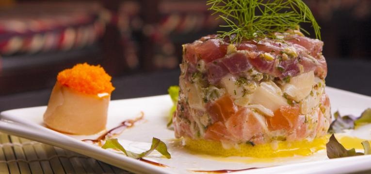 Ceviche de salmao com atum