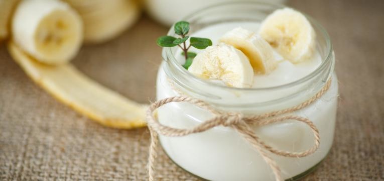 Iogurte com pure de banana