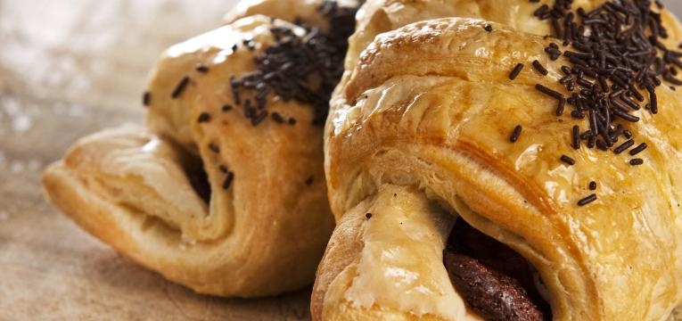 Mini croissants de chocolate