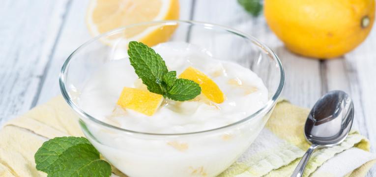 iogurte de canela e limão