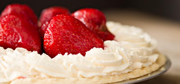 Tarte de morango com chantilly de soja