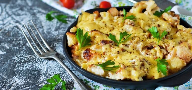 Frittata de brocolos e couve-flor
