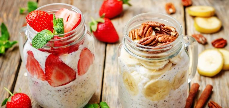 refeiçpões enfrascadas e enfrascados de overnight oats