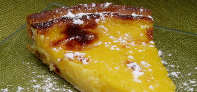 Tarte de nata com massa aerada na Bimby