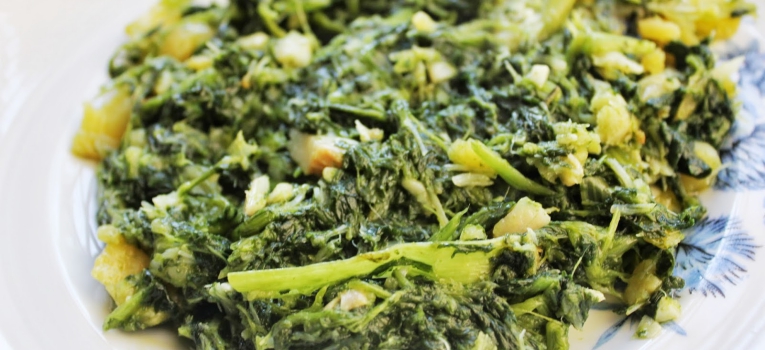 bacalhau salteado com grelos