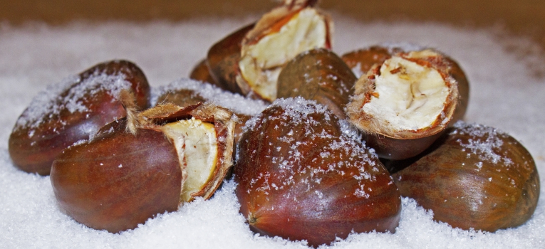 castanhas no forno