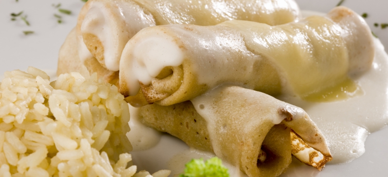 crepe com queijo no forno