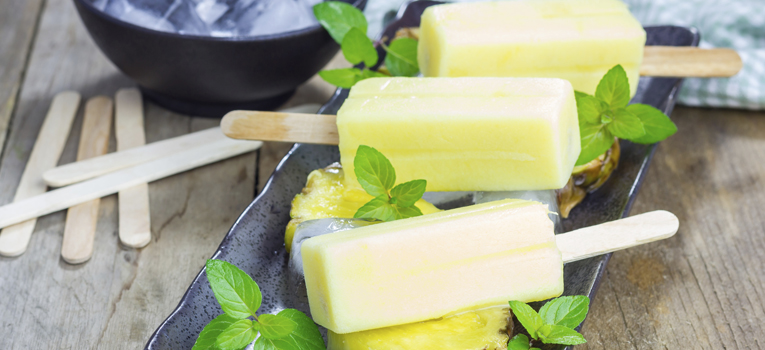 Gelado ananás menta