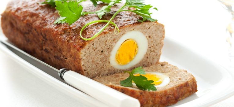 rolo de carne recheado com ovo